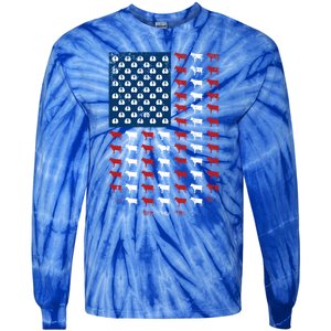 Us Flag Cow American Flag Usa 4th Of July Patriotic Gift Tie-Dye Long Sleeve Shirt