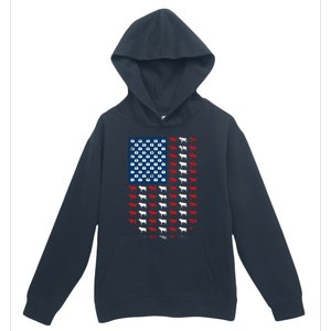 Us Flag Cow American Flag Usa 4th Of July Patriotic Gift Urban Pullover Hoodie