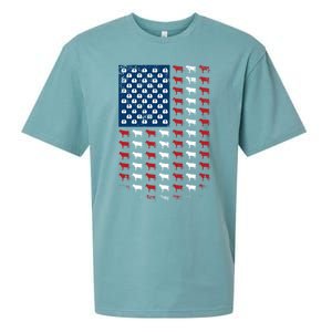 Us Flag Cow American Flag Usa 4th Of July Patriotic Gift Sueded Cloud Jersey T-Shirt