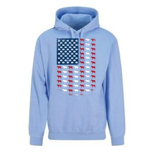 Us Flag Cow American Flag Usa 4th Of July Patriotic Gift Unisex Surf Hoodie