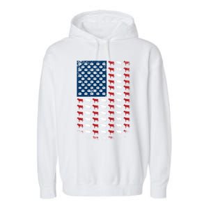 Us Flag Cow American Flag Usa 4th Of July Patriotic Gift Garment-Dyed Fleece Hoodie