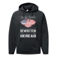 US Flag Constitution of the USA Needs To Be Reread Performance Fleece Hoodie