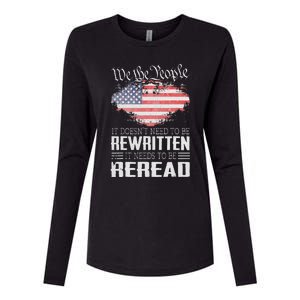 US Flag Constitution of the USA Needs To Be Reread Womens Cotton Relaxed Long Sleeve T-Shirt