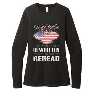 US Flag Constitution of the USA Needs To Be Reread Womens CVC Long Sleeve Shirt