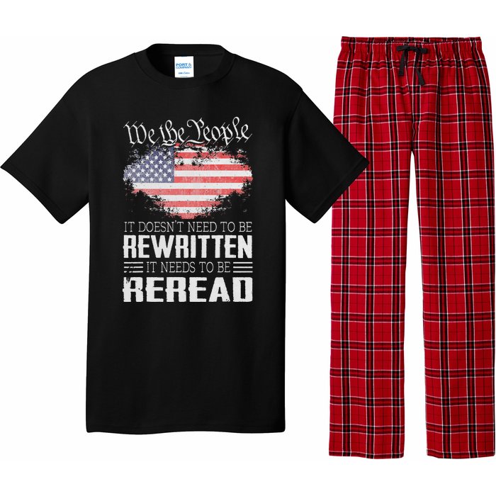 US Flag Constitution of the USA Needs To Be Reread Pajama Set