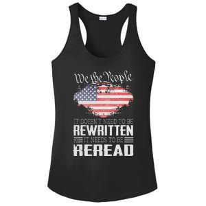 US Flag Constitution of the USA Needs To Be Reread Ladies PosiCharge Competitor Racerback Tank