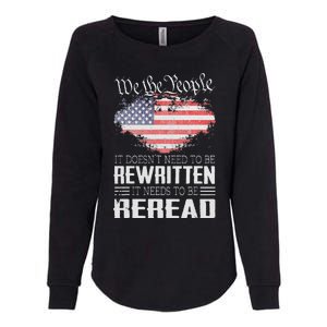 US Flag Constitution of the USA Needs To Be Reread Womens California Wash Sweatshirt