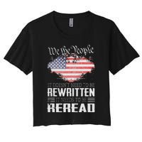 US Flag Constitution of the USA Needs To Be Reread Women's Crop Top Tee