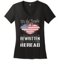 US Flag Constitution of the USA Needs To Be Reread Women's V-Neck T-Shirt