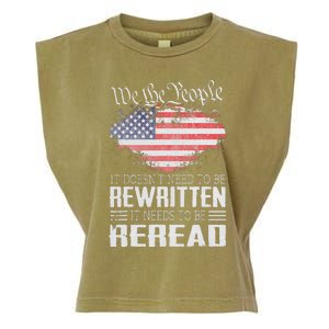 US Flag Constitution of the USA Needs To Be Reread Garment-Dyed Women's Muscle Tee