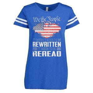 US Flag Constitution of the USA Needs To Be Reread Enza Ladies Jersey Football T-Shirt