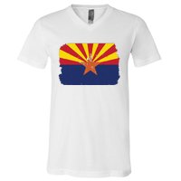 Us Flag Citizen America Distressed State Flag Arizona V-Neck T-Shirt