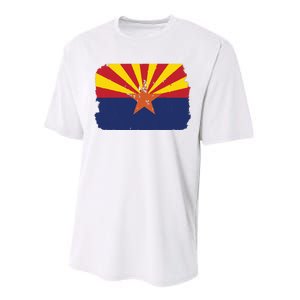 Us Flag Citizen America Distressed State Flag Arizona Performance Sprint T-Shirt