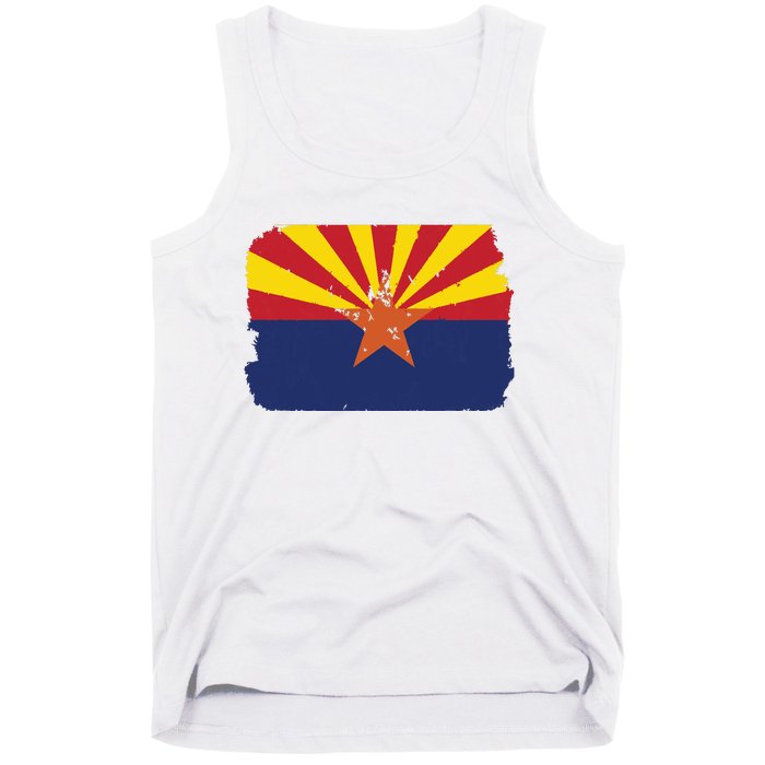 Us Flag Citizen America Distressed State Flag Arizona Tank Top