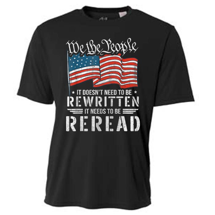 US Flag Constitution Of The USA Needs To Be Reread Cooling Performance Crew T-Shirt