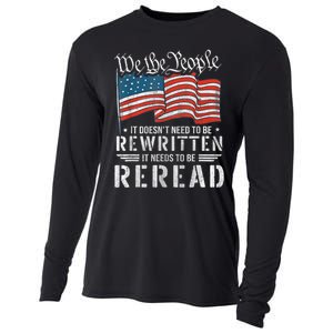 US Flag Constitution Of The USA Needs To Be Reread Cooling Performance Long Sleeve Crew