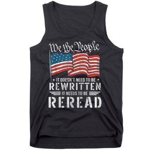 US Flag Constitution Of The USA Needs To Be Reread Tank Top