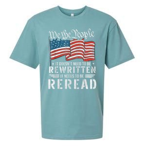 US Flag Constitution Of The USA Needs To Be Reread Sueded Cloud Jersey T-Shirt