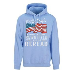 US Flag Constitution Of The USA Needs To Be Reread Unisex Surf Hoodie