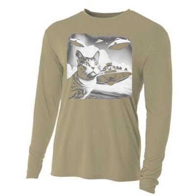 UFO Funny Cat UAPS Cooling Performance Long Sleeve Crew