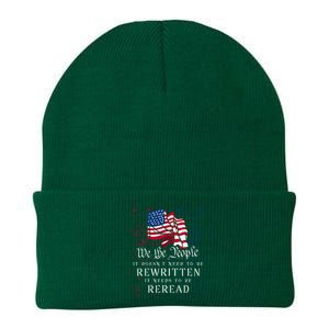 Us Flag Constitution Of The Usa Needs To Be Reread Knit Cap Winter Beanie