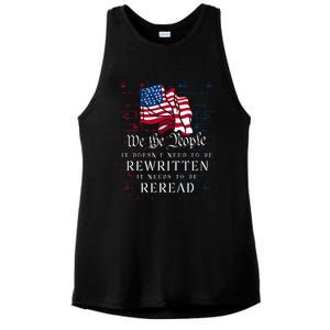 Us Flag Constitution Of The Usa Needs To Be Reread Ladies PosiCharge Tri-Blend Wicking Tank