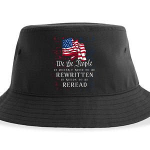 Us Flag Constitution Of The Usa Needs To Be Reread Sustainable Bucket Hat