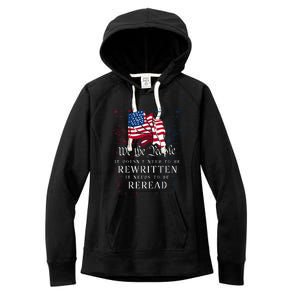 Us Flag Constitution Of The Usa Needs To Be Reread Women's Fleece Hoodie