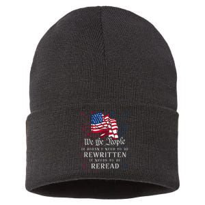 Us Flag Constitution Of The Usa Needs To Be Reread Sustainable Knit Beanie