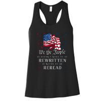 Us Flag Constitution Of The Usa Needs To Be Reread Women's Racerback Tank