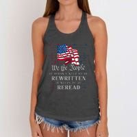 Us Flag Constitution Of The Usa Needs To Be Reread Women's Knotted Racerback Tank