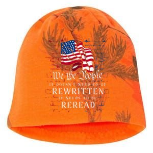 Us Flag Constitution Of The Usa Needs To Be Reread Kati - Camo Knit Beanie