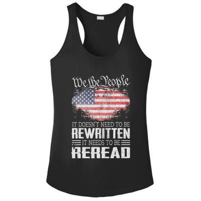 Us Flag Constitution Of The Usa Needs To Be Reread Ladies PosiCharge Competitor Racerback Tank