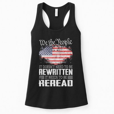 Us Flag Constitution Of The Usa Needs To Be Reread Womens Tank Top
