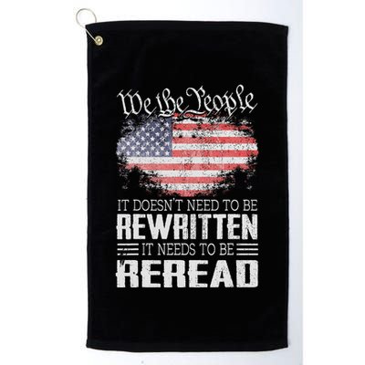 Us Flag Constitution Of The Usa Needs To Be Reread Golf Towel