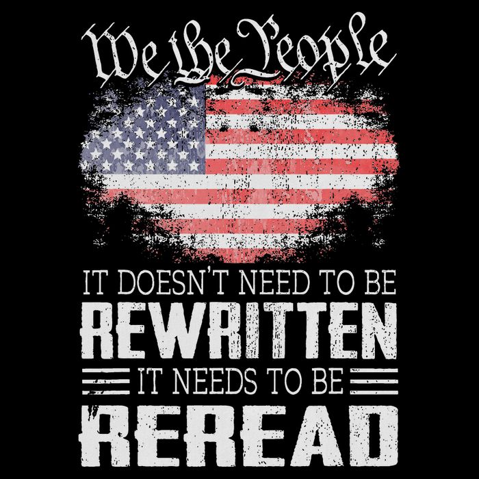 Us Flag Constitution Of The Usa Needs To Be Reread Cropped Pullover Crew