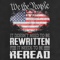 Us Flag Constitution Of The Usa Needs To Be Reread 7 Panel Mesh Trucker Snapback Hat