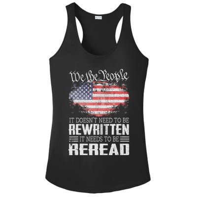 Us Flag Constitution Of The Usa Needs To Be Reread Ladies PosiCharge Competitor Racerback Tank