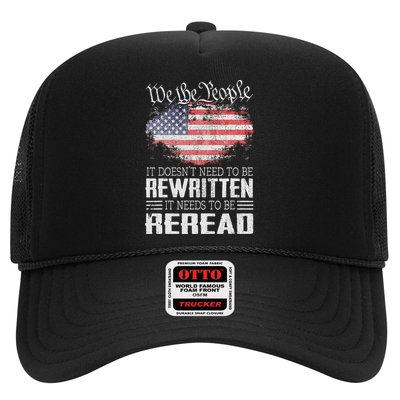 Us Flag Constitution Of The Usa Needs To Be Reread Trucker Hat