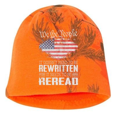 Us Flag Constitution Of The Usa Needs To Be Reread Kati - Camo Knit Beanie