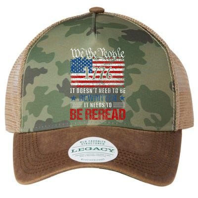 Us Flag Constitution Of The Usa Needs To Be Reread Legacy Tie Dye Trucker Hat