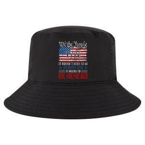 Us Flag Constitution Of The Usa Needs To Be Reread Cool Comfort Performance Bucket Hat