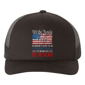 Us Flag Constitution Of The Usa Needs To Be Reread Yupoong Adult 5-Panel Trucker Hat