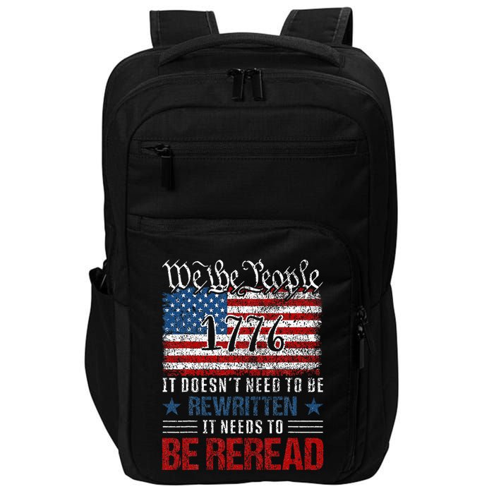 Us Flag Constitution Of The Usa Needs To Be Reread Impact Tech Backpack