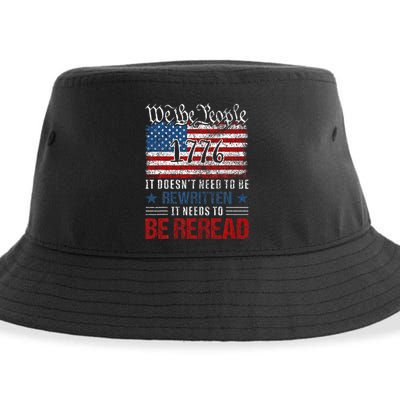 Us Flag Constitution Of The Usa Needs To Be Reread Sustainable Bucket Hat