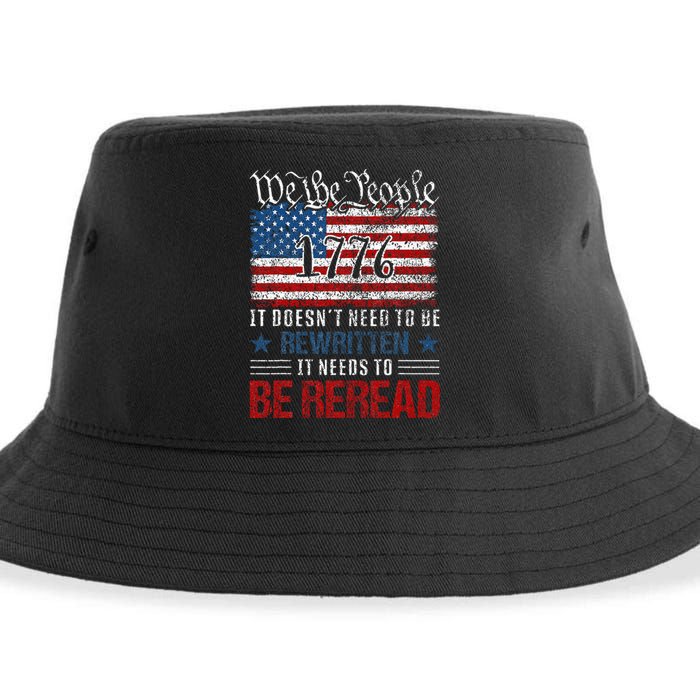 Us Flag Constitution Of The Usa Needs To Be Reread Sustainable Bucket Hat