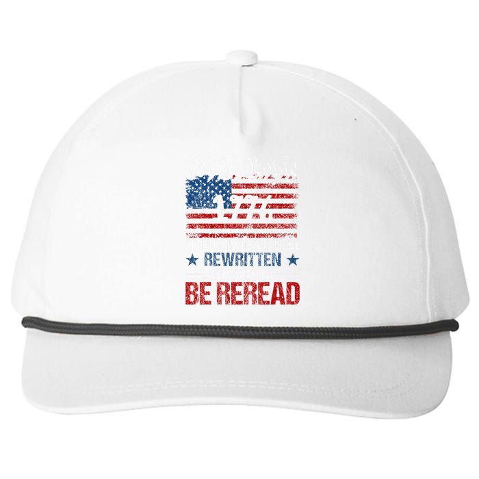 Us Flag Constitution Of The Usa Needs To Be Reread Snapback Five-Panel Rope Hat