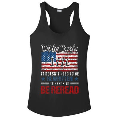 Us Flag Constitution Of The Usa Needs To Be Reread Ladies PosiCharge Competitor Racerback Tank
