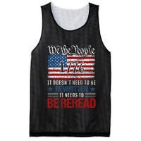 Us Flag Constitution Of The Usa Needs To Be Reread Mesh Reversible Basketball Jersey Tank