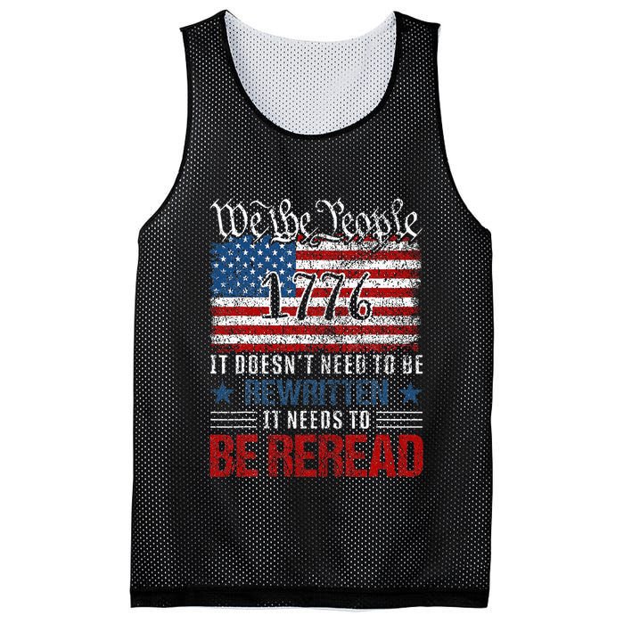 Us Flag Constitution Of The Usa Needs To Be Reread Mesh Reversible Basketball Jersey Tank